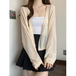 薄款竹節棉冰絲防曬開衫外套女2025春夏大碼胖mm吊帶裙外搭短上衣