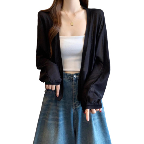 薄款竹節棉冰絲防曬開衫外套女2025春夏大碼胖mm吊帶裙外搭短上衣