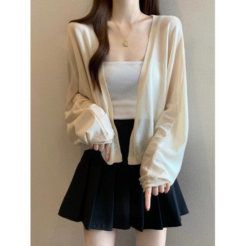 薄款竹節棉冰絲防曬開衫外套女2025春夏大碼胖mm吊帶裙外搭短上衣