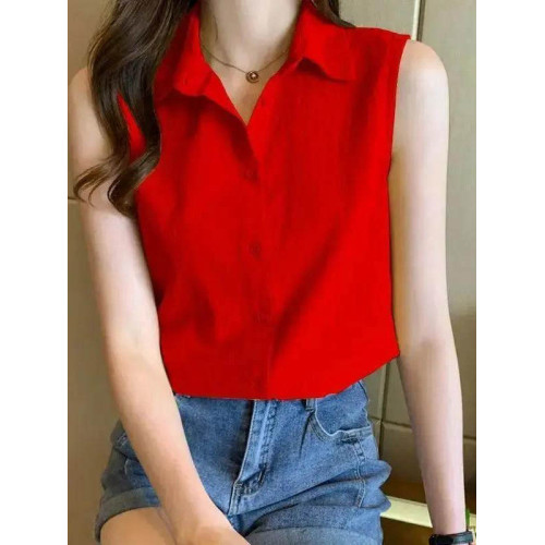 2025夏新款無袖雪紡襯衫女氣質百搭純色襯衣寬鬆洋氣打底背心上衣