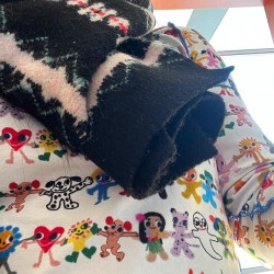 藝術家原創塗鴉滿印長袖短款T恤女顯瘦上衣