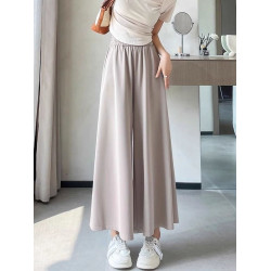 大碼300斤冰絲裙褲女夏季薄款高腰寬鬆大碼顯瘦慵懶垂感a字濶腿褲