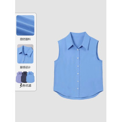 【四季曡搭】官方經典款新款絲蛋白背心無袖襯衫內搭打底衫衣