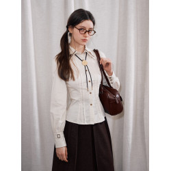 【Kyouko】哈利波特聯名正版授權條紋襯衫修身顯瘦長袖上衣女裝