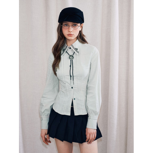 【Kyouko】哈利波特聯名正版授權條紋襯衫修身顯瘦長袖上衣女裝