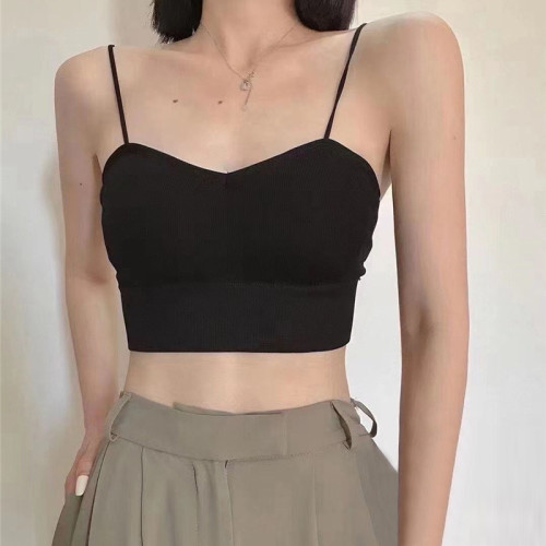 別致小吊帶背心女美背文胸一體內衣西裝內搭打底抹胸上衣夏季外穿