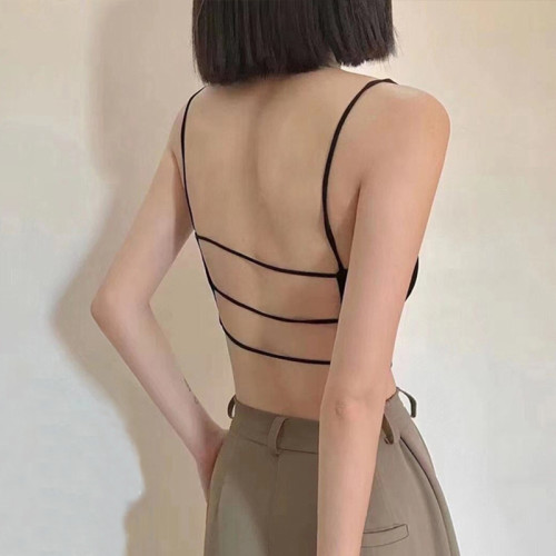 別致小吊帶背心女美背文胸一體內衣西裝內搭打底抹胸上衣夏季外穿