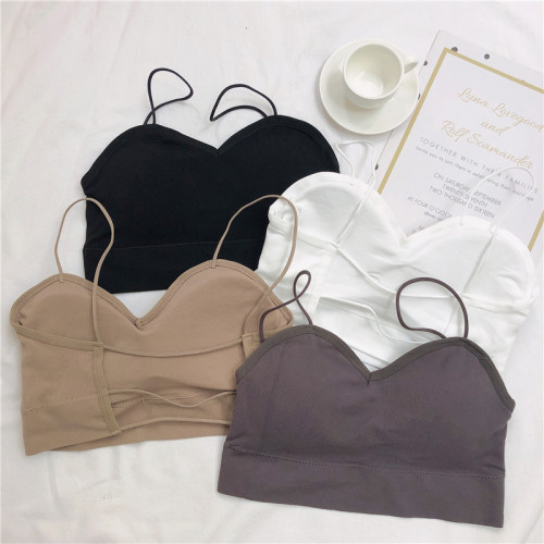 別致小吊帶背心女美背文胸一體內衣西裝內搭打底抹胸上衣夏季外穿