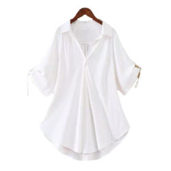大碼短袖襯衫女2025新款夏裝寬鬆胖mm休閒氣質遮肉顯瘦雪紡衫上衣