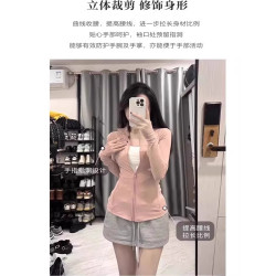 夏季粉色防曬衣女款2025新款修身運動冰絲立領瑜珈健身緊身薄外套