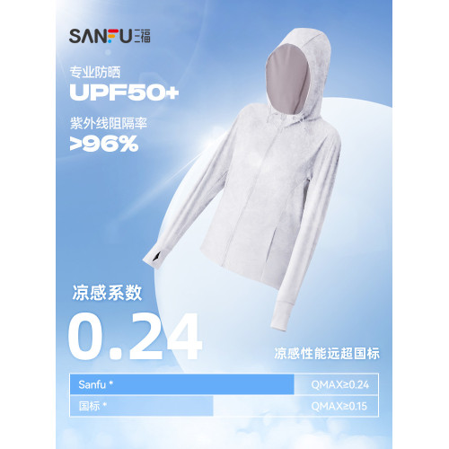 三福防曬衣輕量化H型戶外穿搭原紗涼感透氣修身輕薄外套女士新款