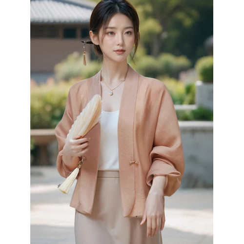 新中式國風盤釦防曬衫2025新款薄款顯瘦百搭外套減齡洋氣開衫上衣