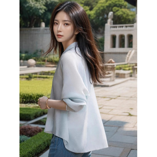 新中式國風盤釦防曬衫2025新款薄款顯瘦百搭外套減齡洋氣開衫上衣