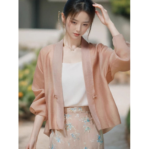 新中式國風盤釦防曬衫2025新款薄款顯瘦百搭外套減齡洋氣開衫上衣