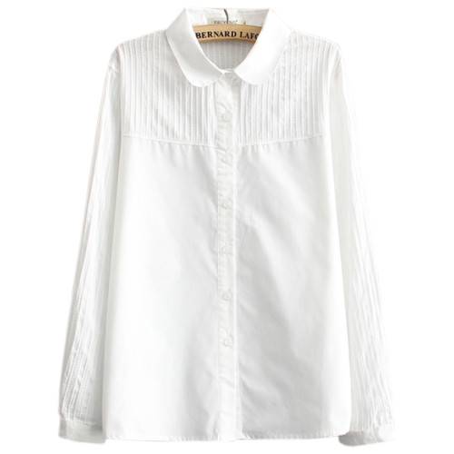 白色襯衫女長袖秋裝加肥加大碼200斤胖mm韓版純棉文藝百搭襯衣潮