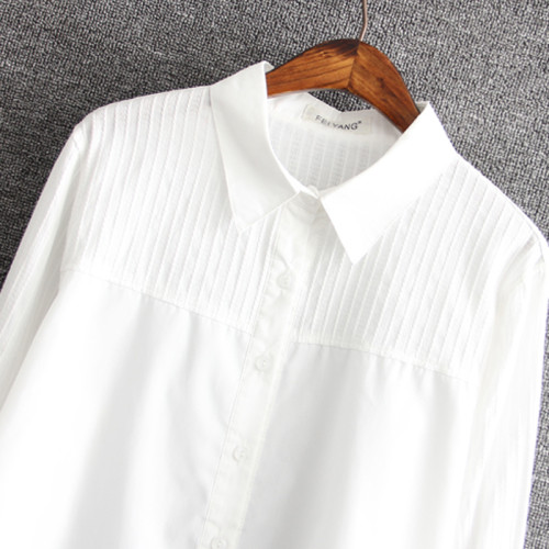 白色襯衫女長袖秋裝加肥加大碼200斤胖mm韓版純棉文藝百搭襯衣潮