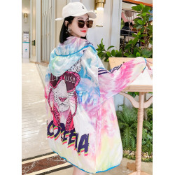 超薄防曬女中長款2025新款長袖寬鬆連帽防曬服女款海邊防曬衣女潮