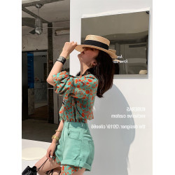 小香風襯衫套裝2025年春夏新款女網紅港風復古chic時尚短褲兩件套