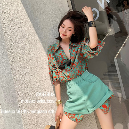 小香風襯衫套裝2025年春夏新款女網紅港風復古chic時尚短褲兩件套
