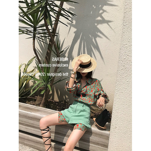 小香風襯衫套裝2025年春夏新款女網紅港風復古chic時尚短褲兩件套