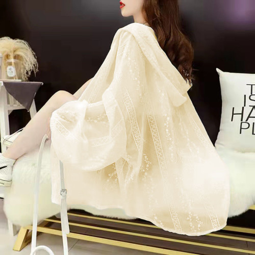 超仙防曬衣服外套女2025夏連帽薄款透氣雪紡襯衣寬鬆網紅罩衫上衣