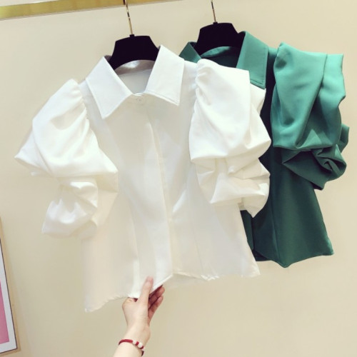 2026歐洲站春季新款高級設計感時尚百搭拼接寬鬆顯瘦襯衫打底上衣