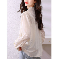 【好物推薦】【高品質】春裝長袖襯衫女士設計感小衆法式甜美上衣