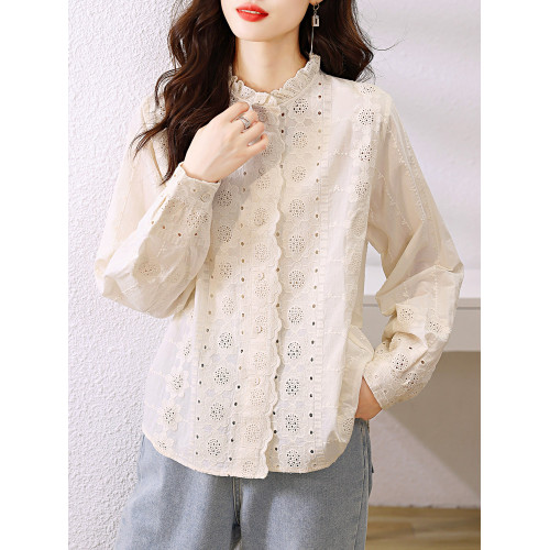 【好物推薦】【高品質】春裝長袖襯衫女士設計感小衆法式甜美上衣