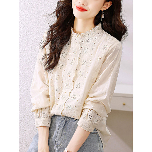 【好物推薦】【高品質】春裝長袖襯衫女士設計感小衆法式甜美上衣
