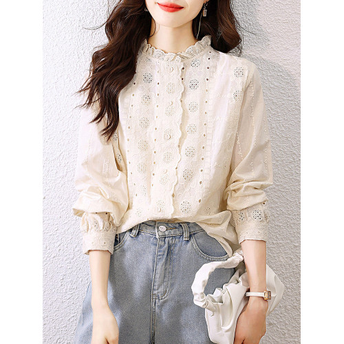 【好物推薦】【高品質】春裝長袖襯衫女士設計感小衆法式甜美上衣