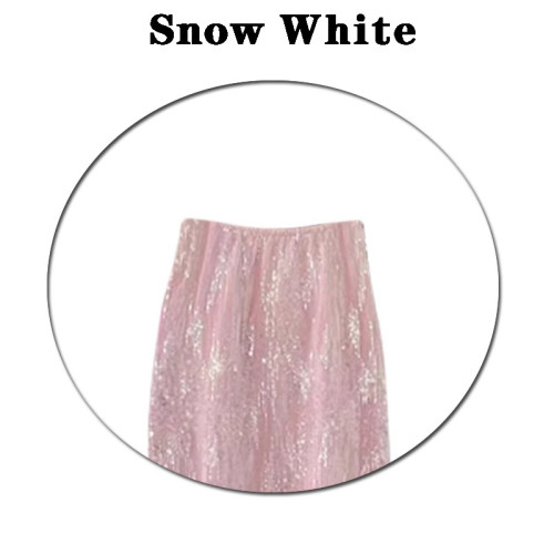 Snow White粉紅色珠片閃閃半身裙夏季新款2023復古重工亮片顯瘦潮