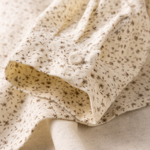 文藝小清新碎花印花磨毛長袖襯衫秋冬新款日系學院風寬鬆曡穿上衣