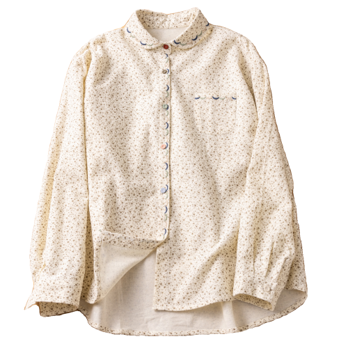 文藝小清新碎花印花磨毛長袖襯衫秋冬新款日系學院風寬鬆曡穿上衣