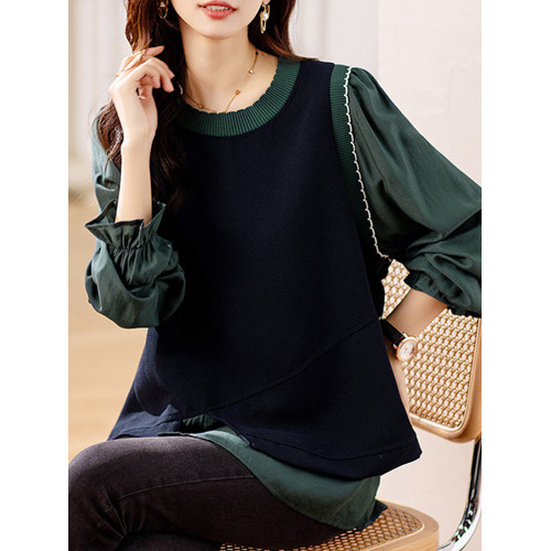 假兩件普甯襯衫上衣女小衫2026新款媽媽春裝歐貨爆款洋氣時尚大碼