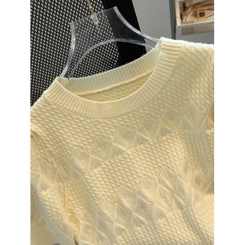 清倉撿漏~專櫃夏季法式泡泡短袖圓領針織T恤女洋氣短款小上衣