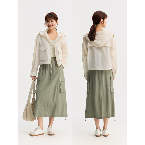 森馬外套女短款防曬衣松弛感時尚夏季連帽涼感防曬質感夾克氣質