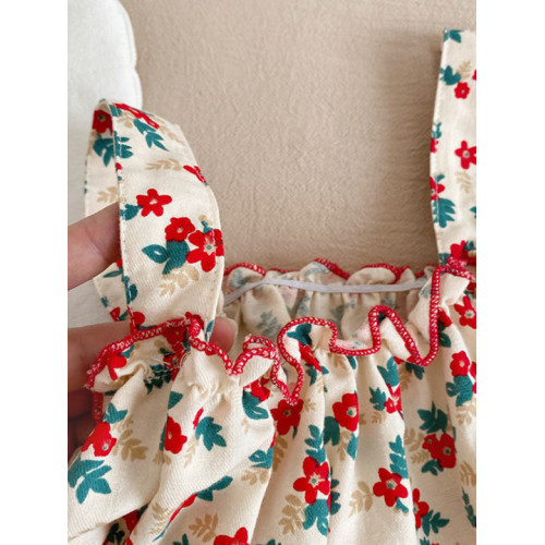 女寶寶碎花吊帶套裝2025夏季新款兒1童百搭上衣女3童韓版兩件套潮