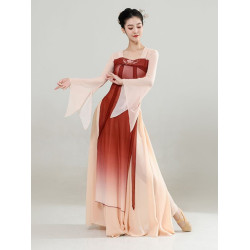 古典舞服女飄逸仙氣連衣裙演出服套裝舞民族舞身韻紗衣練功服