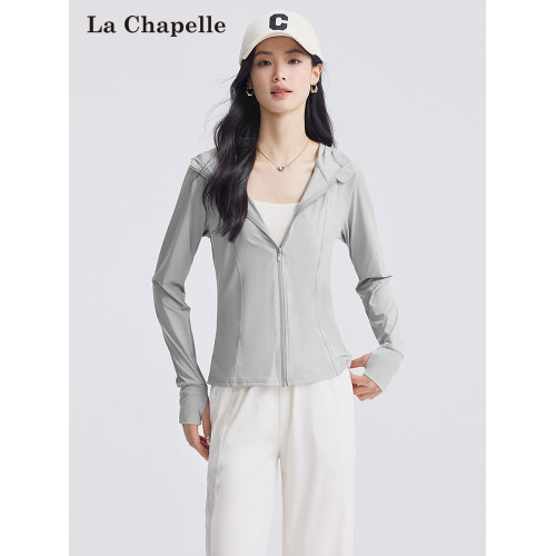 拉夏貝爾冰皮防曬衣女夏季新款防紫外線防曬服修身收腰顯瘦外套