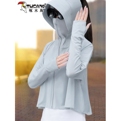 啄木鳥冰絲鬥篷防曬衣女夏季薄款2025新款防紫外線透氣罩衫短外套