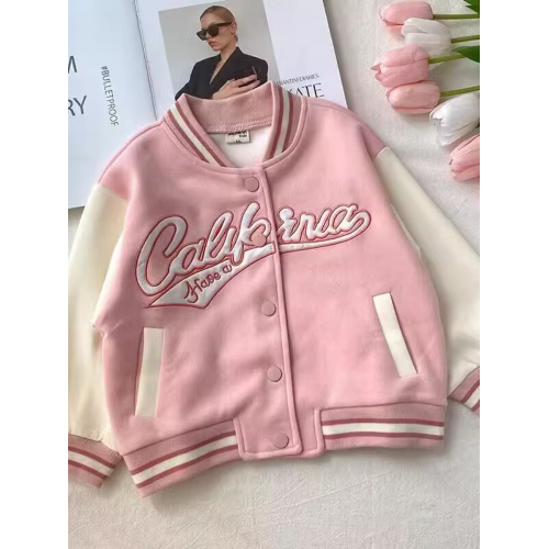 女.童外套春秋款少兒棒球服小童洋氣時髦春裝上衣寶寶潮運動夾克
