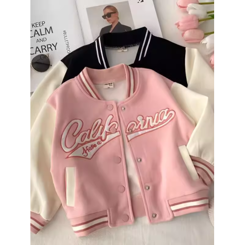女.童外套春秋款少兒棒球服小童洋氣時髦春裝上衣寶寶潮運動夾克