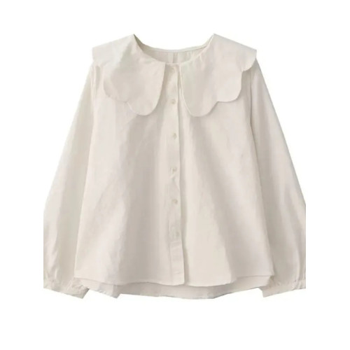 特大碼300斤胖mm娃娃領襯衫女長袖秋季寬鬆上衣百搭顯瘦遮肉襯衣