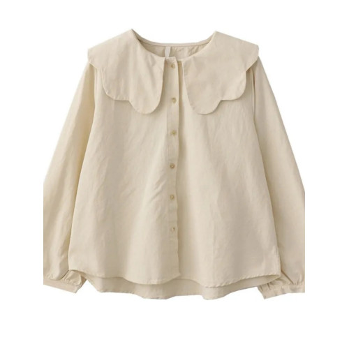 特大碼300斤胖mm娃娃領襯衫女長袖秋季寬鬆上衣百搭顯瘦遮肉襯衣