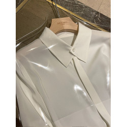 高級法式溫柔優雅氣質繙領襯衫上衣女春新款時尚洋氣寬鬆別致襯衣