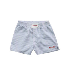 韓國badblood美式復古繙領條紋短袖襯衫寬鬆刺綉短褲休閒套裝