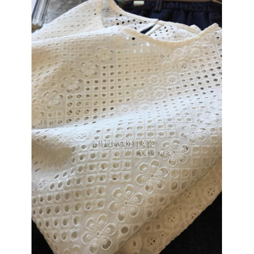 牛X貨 巨炸裂！今年流行重工精緻花朵鏤空刺綉蕾絲白襯衫女上衣夏