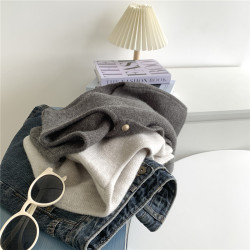 隨性溫柔系單排釦小金釦子圓領顯瘦針織馬甲背心女寬鬆坎肩上衣女