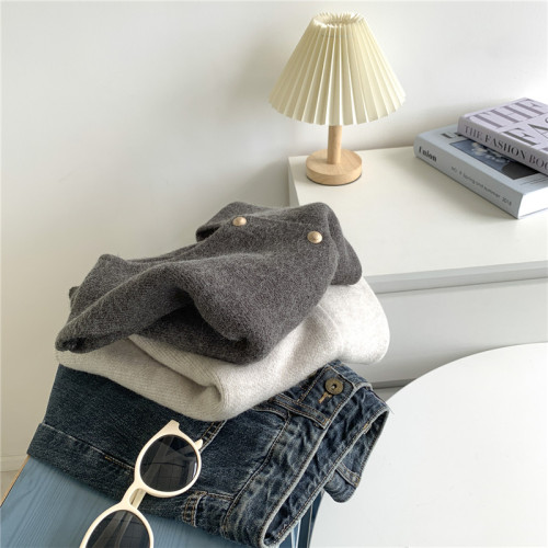 隨性溫柔系單排釦小金釦子圓領顯瘦針織馬甲背心女寬鬆坎肩上衣女