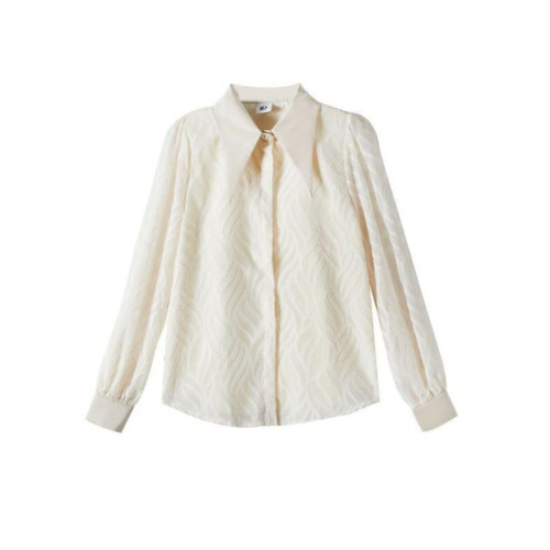 長袖襯衫女秋冬2025年新款白色上衣打底衫設計感小衆加絨加厚襯衣